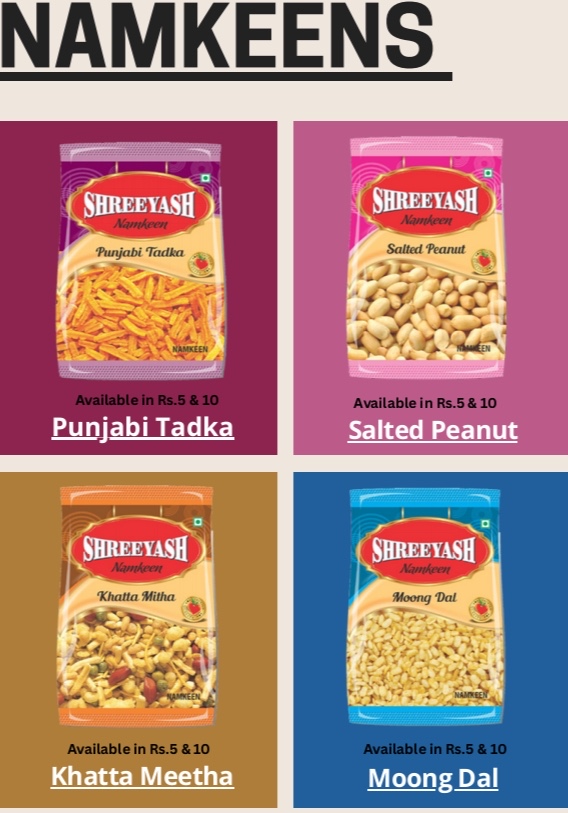 Shreeyash Traditional Namkeens (Punjabi Tadka, Salted Peanut, Khatta Meetha, Moong Dal) wholesale Dhampur Bijnor - photo 1